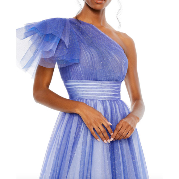 MAC DUGGAL Dress Size 8 Evening Gown NEW Purple One Shoulder Glitter Ombre - Picture 3 of 7